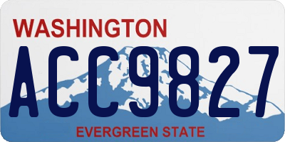 WA license plate ACC9827