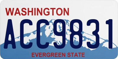 WA license plate ACC9831