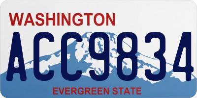 WA license plate ACC9834