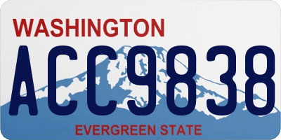 WA license plate ACC9838