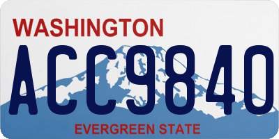 WA license plate ACC9840