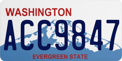WA license plate ACC9847