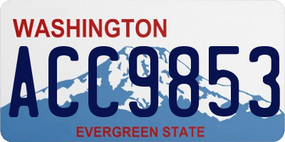 WA license plate ACC9853