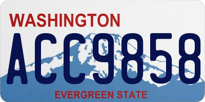 WA license plate ACC9858