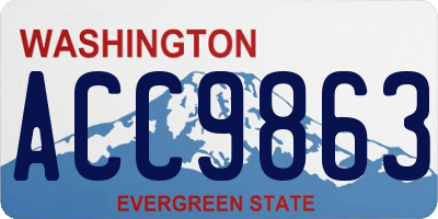 WA license plate ACC9863