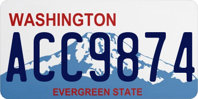 WA license plate ACC9874