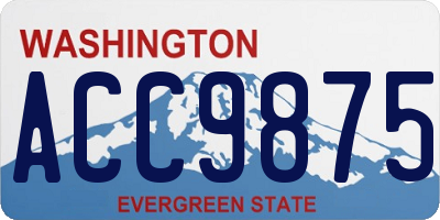 WA license plate ACC9875