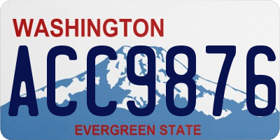 WA license plate ACC9876