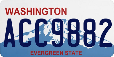 WA license plate ACC9882