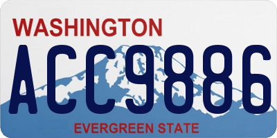 WA license plate ACC9886