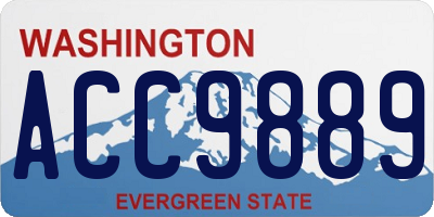 WA license plate ACC9889