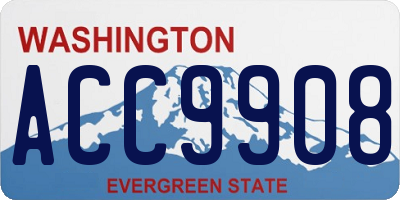 WA license plate ACC9908