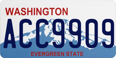 WA license plate ACC9909