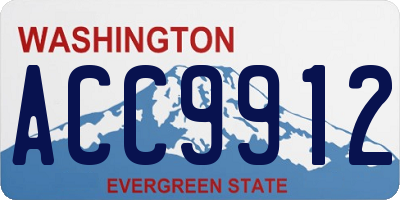 WA license plate ACC9912