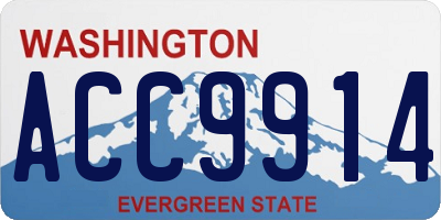 WA license plate ACC9914