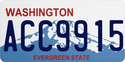 WA license plate ACC9915