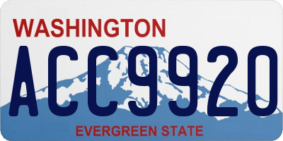 WA license plate ACC9920