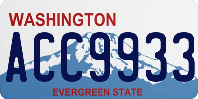 WA license plate ACC9933