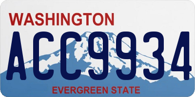 WA license plate ACC9934