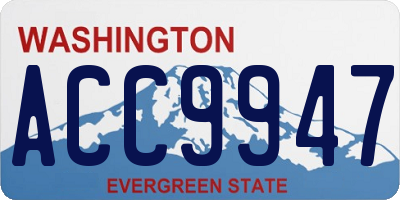 WA license plate ACC9947