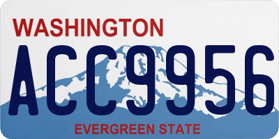 WA license plate ACC9956
