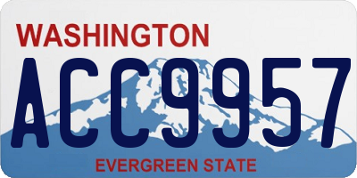 WA license plate ACC9957