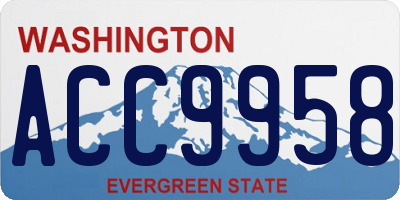 WA license plate ACC9958