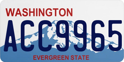 WA license plate ACC9965