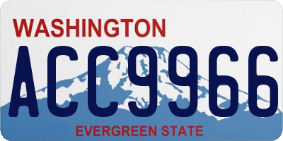 WA license plate ACC9966