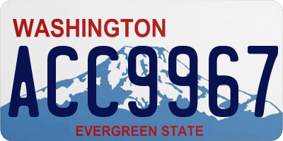 WA license plate ACC9967