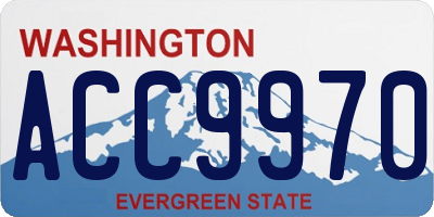 WA license plate ACC9970