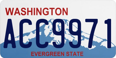 WA license plate ACC9971