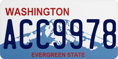 WA license plate ACC9978