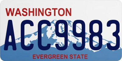 WA license plate ACC9983
