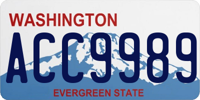 WA license plate ACC9989