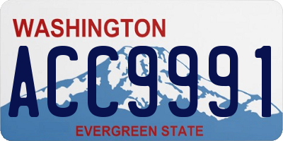 WA license plate ACC9991