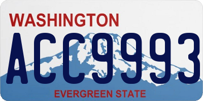 WA license plate ACC9993
