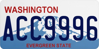 WA license plate ACC9996
