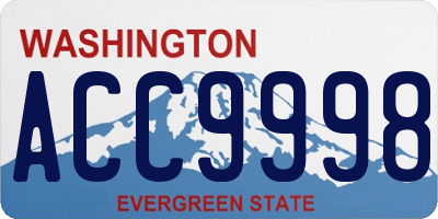 WA license plate ACC9998