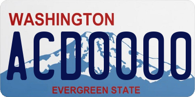 WA license plate ACD0000