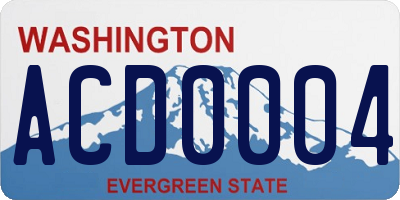 WA license plate ACD0004
