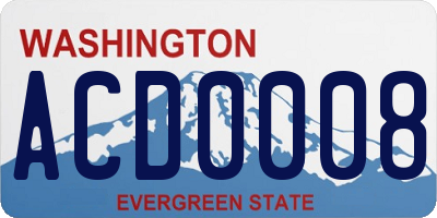 WA license plate ACD0008