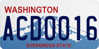 WA license plate ACD0016