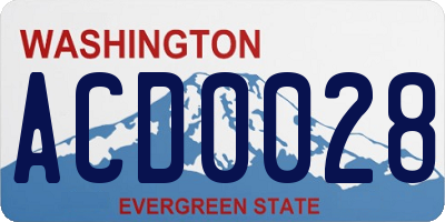 WA license plate ACD0028