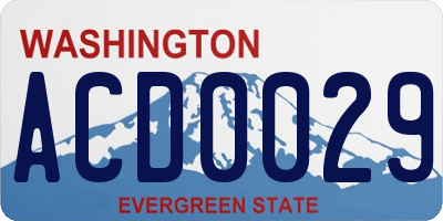 WA license plate ACD0029