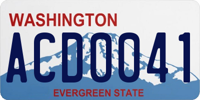 WA license plate ACD0041