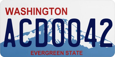WA license plate ACD0042