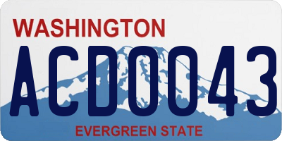 WA license plate ACD0043