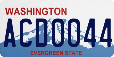 WA license plate ACD0044