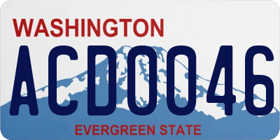 WA license plate ACD0046